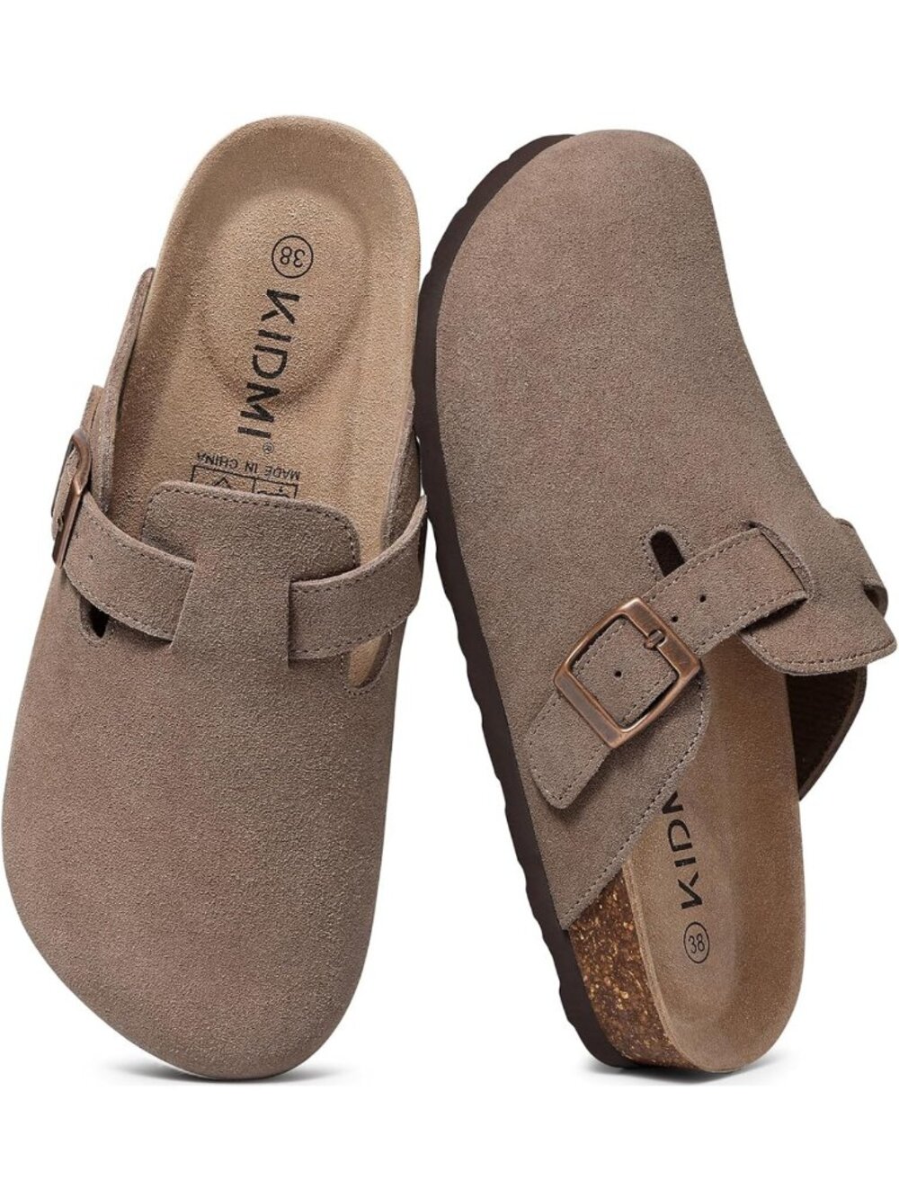 Cozy Genuine Suede Clogs for Women & Men | Cork Footbed Mules | Potato Shoes